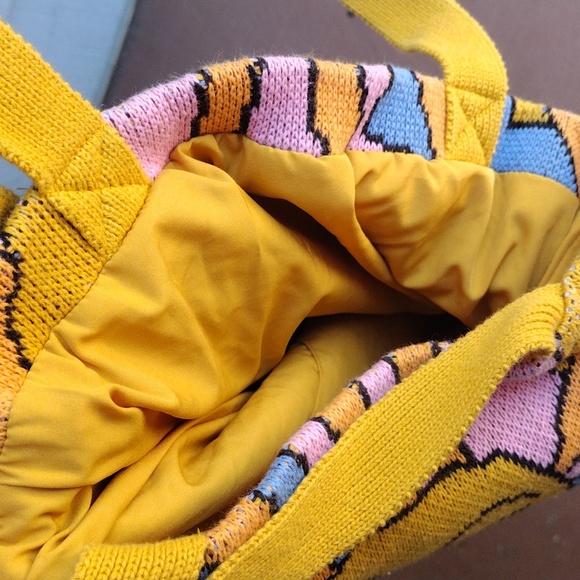 Sunshine Knit Tote Bag - Yellow, Pink, Blue - Picture 6 of 8